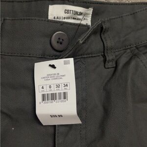 Gray cotton on straight/ wide leg pants, brand new, never worn with tags